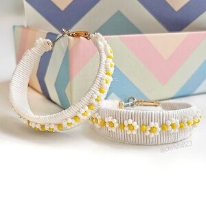 House Of Harlow 1960 Daisy Wrapped Hoop Earrings